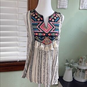 Savanna Jane Multicolor Embroidered Sleeveless Blouse